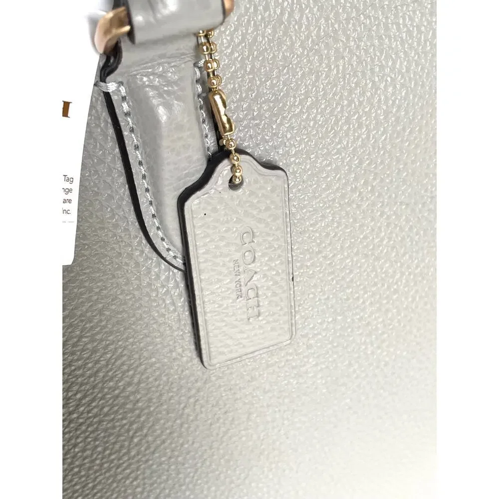 Coach Maggie Large Tote Dove Gray Pebbled Leather Shoulder Bag CY666